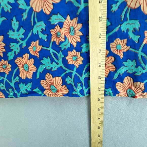 Amaya Textiles Top‎ Womens 42 M/L Blue Pullover Floral Embroidered Thin Cotton - Picture 9 of 15